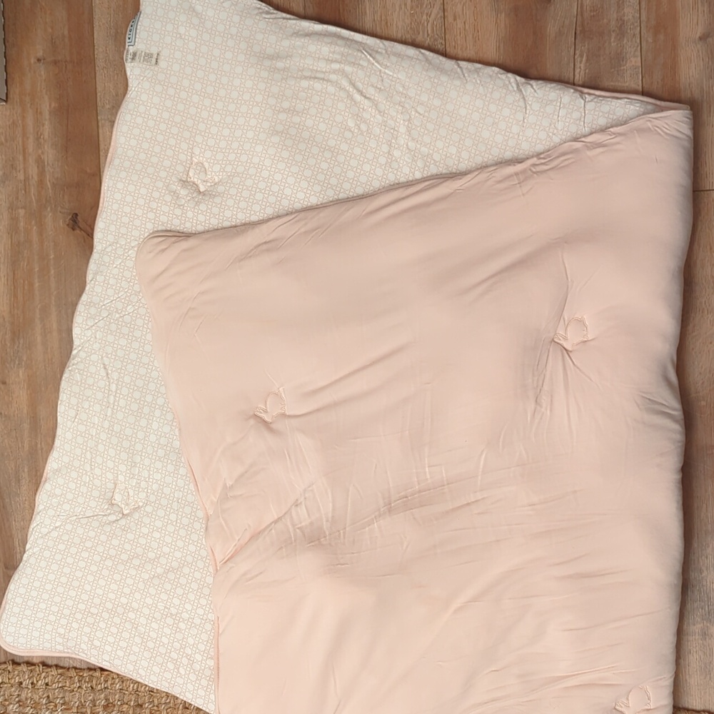Kickee Pants Fluffle Toddler Blanket with Embroidery, Light Pink - Picture 5 of 8